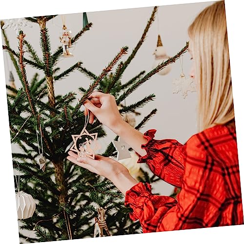 Unomor 16pcs Christmas Ornaments Predrilled Unfinished Wood Cutout Christmas Wood Ornament Unfinished Wood Cutouts Christmas Tree Decorations Wooden Unomor