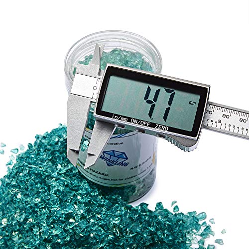 TWINKLING High Luster Fire Glass Gravel Stone Glitter,Broken Glass,Fire Gems Chips,Crushed Glass for Fire Pit Crafts Resin Art Aquarium Garden TWINKLING