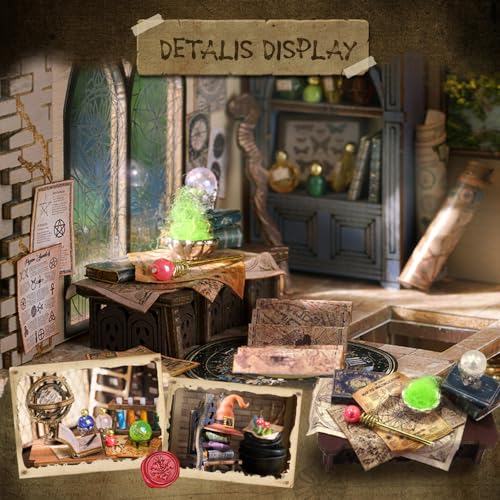 CUTEBEE DIY Dollhouse Miniature Kit, DIY Wooden Dollhouse Kit Miniature House Kit Tiny House Kit, Creative Room Idea (Magic House) CUTEBEE