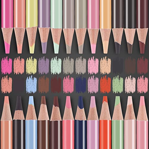 MARTCOLOR Skin Tone Colored Pencils for Portraits and Skintone Artists, 24 Colors Oil Color Pencils for Drawing, Sketching, Adult Coloring, Shading, MARTCOLOR