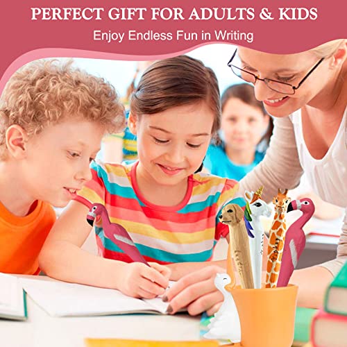 VIPbuy 2 Count 100% Handmade Wood Carved Gel Ink Pens -Novelty Refillable Writing Pens Office School Supplies Birthday Christmas Gift, Flamingo VIPbuy