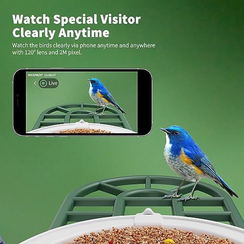 HARYMOR Bird Feeder with Camera with AI Identify Bird Species Solar Panel, Smart Bird House with Cam, Live View, Instant Arrival Alerts, Capture Bird HARYMOR