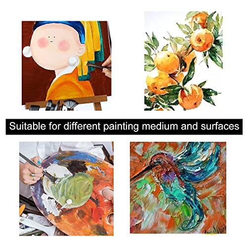 Transon Art Paint Brush Kit 16 Paint Brushes with Foam Brush Sponge Spatula and Brush Case for Oil, Acrylic, Watercolor, Gouache, Painting Pink Color TRANSON