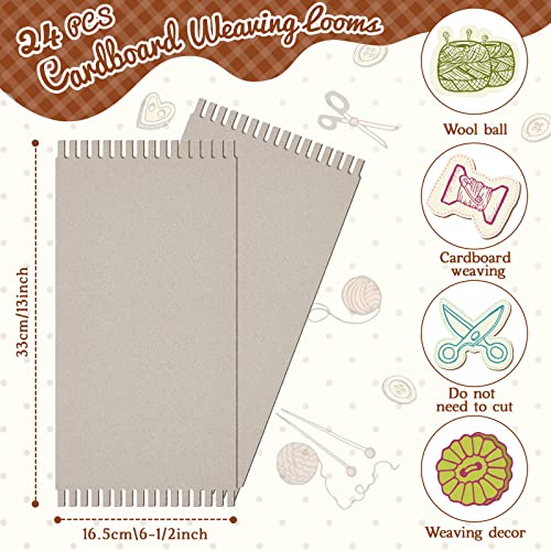 Pajean 24 Pack Cardboard Weaving Looms Weaving Loom for Kids Wide Notch Weaving Loom Weaving Boards Loom for Beginners Knitting Sewing Crochet Basket Pajean