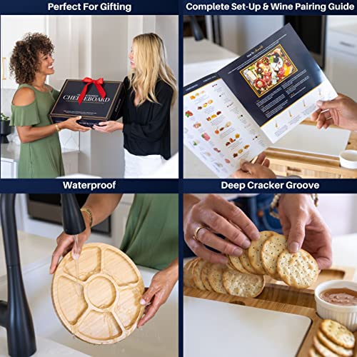 VAREZZA Charcuterie Boards Gift Set: Large Charcuterie Board, Bamboo Cheese Board - Unique Valentine Gifts for Women 23 Entertaining Accessories, VAREZZA