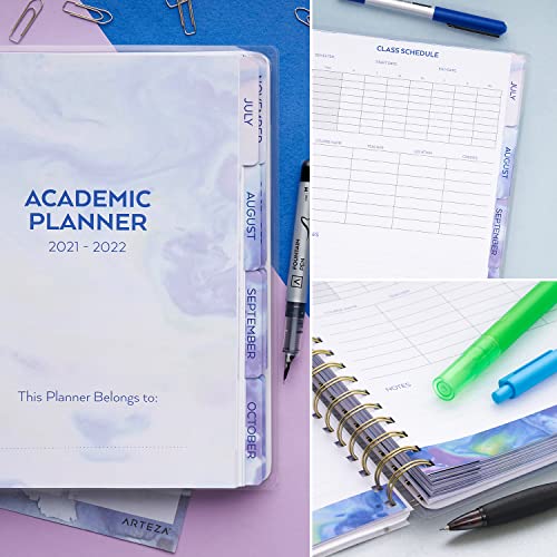 Arteza Academic Planner Bundle, Includes 9 x 7 Inches Planner, 6 x 8 Inches Lined Journal, and 2 Sticker Sheets, Office Supplies and College ARTEZA