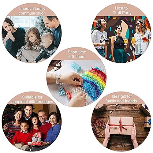 ZFFLYH Deer Latch Hook Kit, DIY Large Latch Hook Kit for Adults 3D Printed Canvas Pattern Crochet Handcraft Embroidery Tapestry Hobby & Crafts ZFFLYH