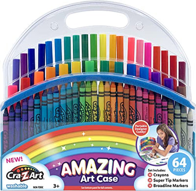 Cra-Z-Art 64pc Amazing Art Case featuring Crayons and Markers
