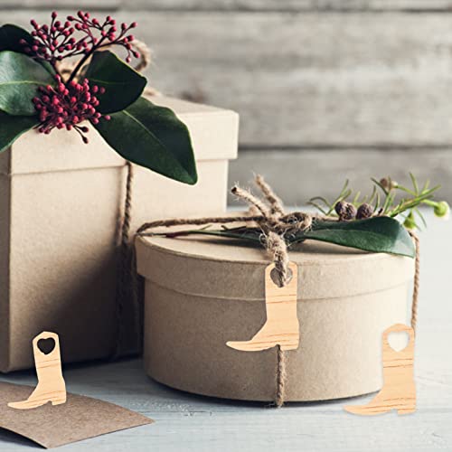 VOSAREA Unfinished Wood Shape 50pcs Wood Crafts Slice Rustic Wedding Decoration Tiny Hat Boots Decoration Boot Decorations Boot Figurine Horse Kids VOSAREA