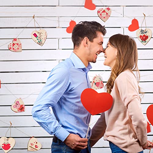 MGParty 60Pcs Natural Heart Wood Slices, DIY Mother's Day Bulk Wooden Hearts for Crafts, Unfinished Paintable Wooden Hanging Decorations, Wood Kit MGparty