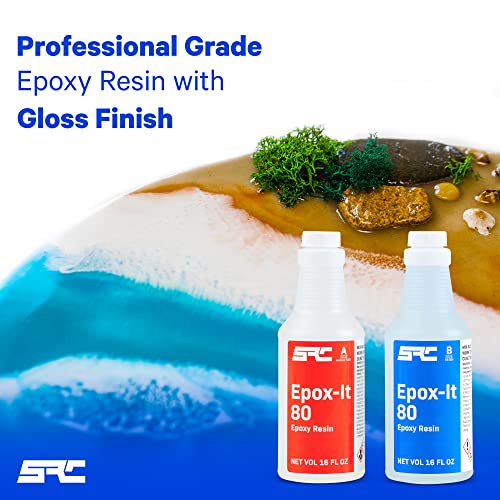 Specialty Resin & Chemical Epox-It 80 (32 oz)|Clear Resin Kit for Beginners & Experts|Clear Epoxy Coating for BarTop, Countertop, Tabletop|Crystal Epox-It