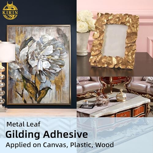 Gilding Adhesive, 100ml Epoxy Resin Gold Leaf Adhesive for Professional Craft Use, Water Based Varnish for Protect The Surface of Gold Foil from KIRIN