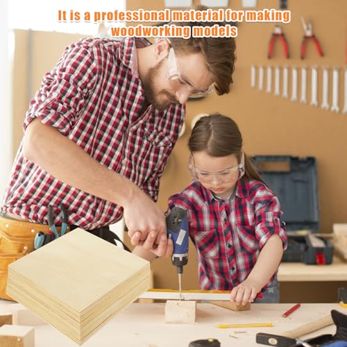 20PCS Basswood Sheets 12x12 Inch Unfinished Square Wood Pieces for Crafting 3mm Plywood Board 1/8" Thin Wooden Sheets Wood Slices Natural Wood Planks APACALI