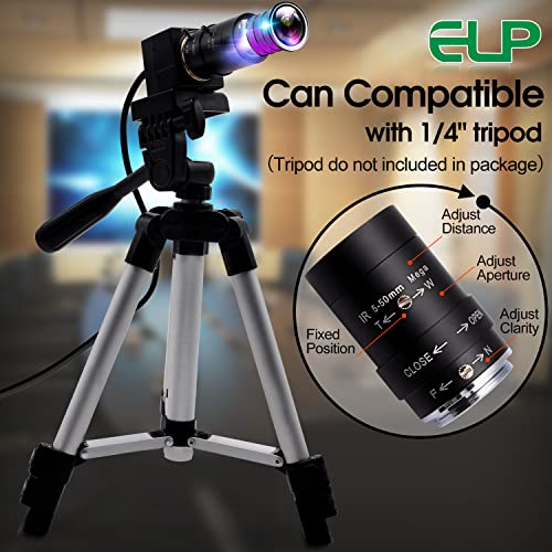 ELP 5-50mm Varifocal Lens 1080P USB Camera with H.264 High Definition Sony IMX323 Webcam for Android Linux Windows Industrial Video ELP