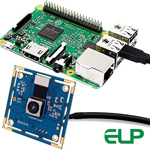 ELP 8mp USB Camera Autofocus 4K PC Camera Module for Computer and Raspberry Pi Mini UVC USB2.0 Webcam Board IMX179 Industrial Lightburn Camera Low ELP