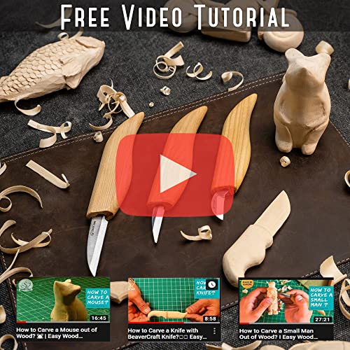 BeaverCraft Wood Carving Kit S15 Wood Whittling Kit for Beginners Kids - Wood Carving Knife Set Whittling Knife Set Wood Carving Knives Hand Wood BeaverCraft