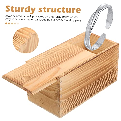 VILLCASE 3pcs Box Pull Out Wooden Box Wood Boxes for Crafts Kitchen Drawer Storage Organizer Wooden Boxes Unfinished Treasure Chest Wood Crates VILLCASE