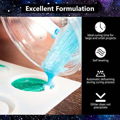 KISREL Epoxy Resin 32OZ - Crystal Clear Epoxy Resin Kit - No Yellowing No Bubble Art Resin Casting Resin for Art Crafts, Jewelry Making, Wood & Resin KISREL