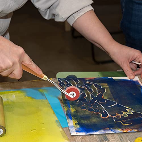 Milkary Rubber Rollers Brayer, 3 Pcs Brayer Ink Roller with Comfort Grip for Print, Craft Stamping Brayers, Stamping Tools Milkary