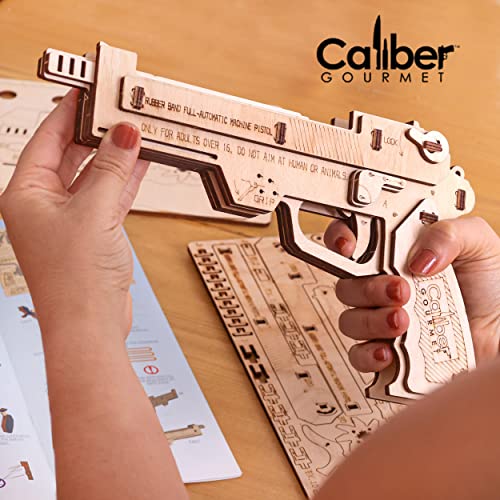 Caliber Gourmet 3D Wooden Puzzle Rubber Band Game Toy DIY Craft Kit, Wood Model Kit for Adults and Kids to Build, Brain Teaser Wooden Jigsaw Puzzles Caliber Gourmet