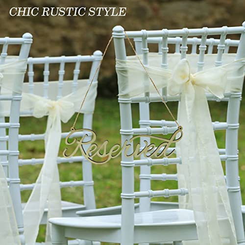 Hanging Wooden Reserved Table Sign Rustic Unfinished Reserved Signs for Wedding with Jute Hanging Rope Laser Cut Sign for Important Events Supplies(8 JEKEJIAJIU