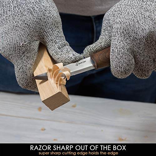 BeaverCraft Deluxe Wood Carving Tools Kit S19x - Wood Carving Knife Whittling Kit Wood Carving Whittling Knife Set with Leather Strop and Polishing BeaverCraft