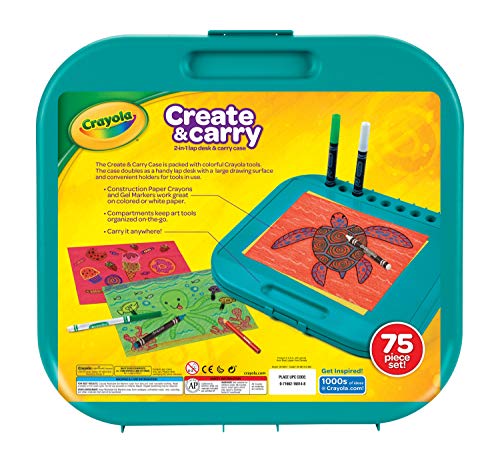 Crayola Create 'N Carry Art Set, 75 Pieces, Art Gift for Kids, Ages 5 & Up Crayola