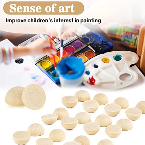 Sukh 400pcs Small Half Wooden Beads for Crafts - Wooden Balls for Crafts Unfinished - 12mm&15mm DIY Wooden Crafts Supplies Kids Christmas Ornaments Sukh