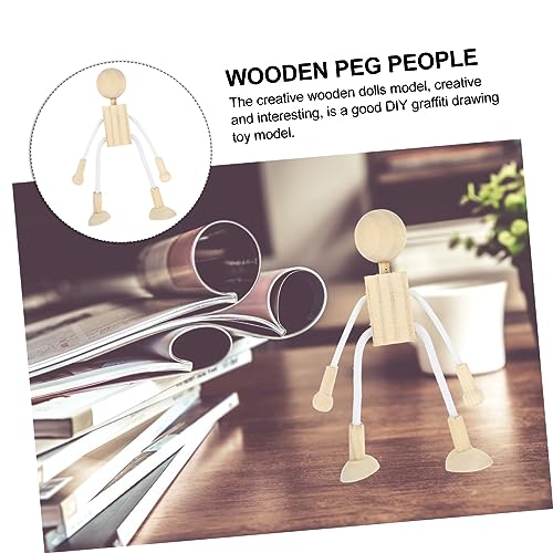 Kisangel 5pcs Cartoon Toy White Embryo Dolls Unfinished Wood Crafts Unfinished Wood Peg Dolls Unfinished Peg Doll Wood Dolls Blank Wood Toys Kisangel