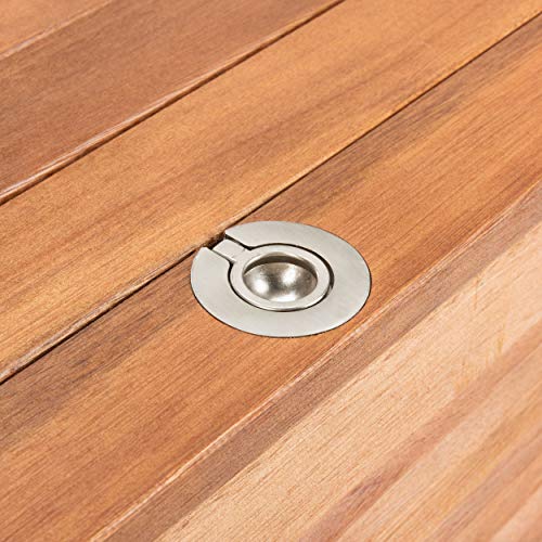 Safavieh PAT7038A Outdoor Collection Elina Teak 47.2" Cushion Deck Box, Natural Safavieh