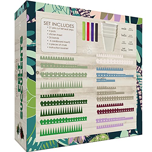 Hapinest Make Your Own Potted Felt Succulents | DIY Arts and Crafts Kit for Adults, Teens and Kids Girls Ages 6 7 8 9 10 11 12 Years Old and Up | Art Hapinest