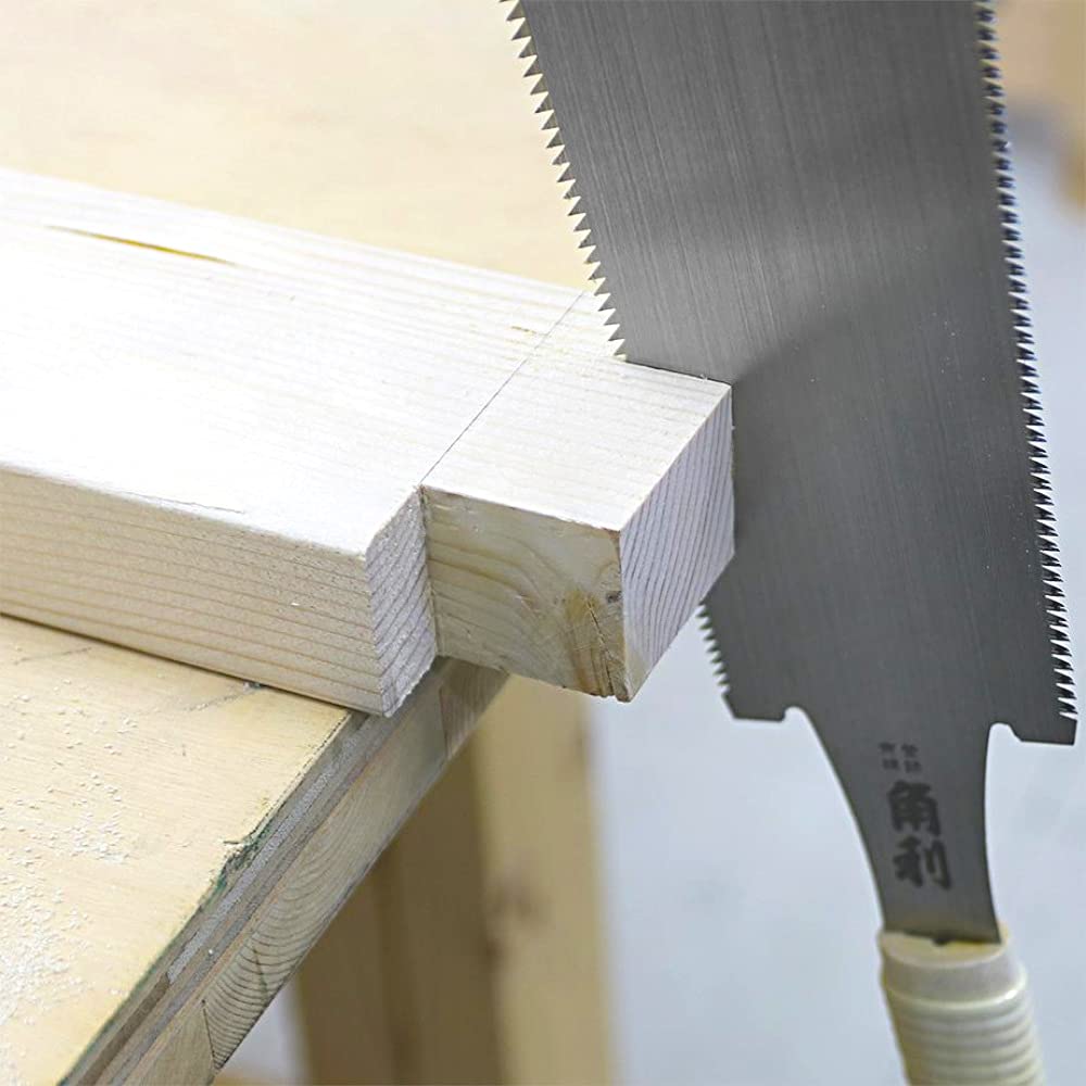 KAKURI Large Japanese Pull Saw Long for Woodworking 10-1/2 inch, Made in JAPAN, Ryoba Double Edge Hand Saw with Blade Cover Case for Rip & Crosscut KAKURI