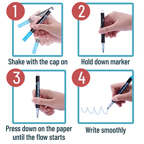 Mr. Pen- Double Line Outline Markers, 10 Colors, Shimmer Markers, Self-Outline Metallic Markers, Outline Pens, Craft Pens Mr. Pen