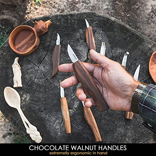 BeaverCraft Deluxe Wood Carving Kit S50X - Wood Carving Tools Wood Carving Set - Spoon Wood Carving Knives Tools Set - Whittling Kit Knife BeaverCraft