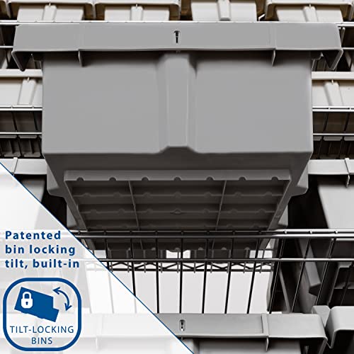 Seville Classics Heavy Duty NSF Bin Rack Solid Steel Wire Shelving Storage Unit, Patented Organizer for Garage, Warehouse, Office, Restaurant, Seville Classics