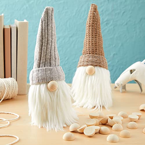 Juvale 100 Pack Half Wooden Spheres for Crafts, 1-Inch Split Wood Balls for Home Decor, Gnome Noses Juvale