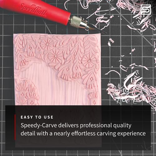 Speedball Deluxe Block Printing Kit - Includes Inks, Brayer, Bench Hook, Lino Handle and Cutters, Speedy-Carve Block, Mounted Linoleum Block Speedball