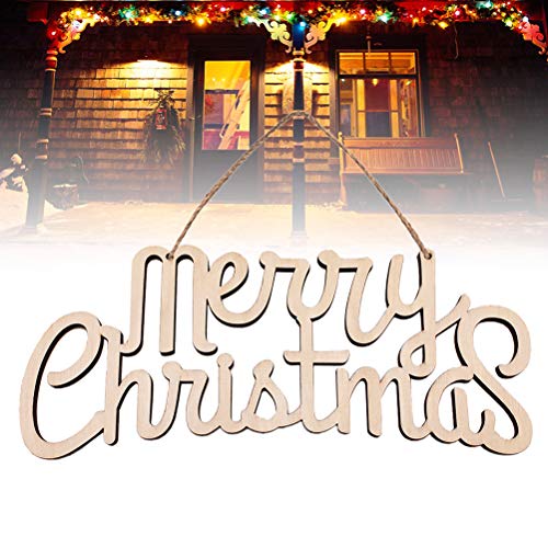 SUPVOX Merry Christmas Wooden Cutout Letter Plaque Hanging Signs Home Decoration SUPVOX