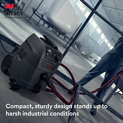 3M Xtract Portable Dust Extractor, 64256, 9 Gallon/35 Liter, Industrial Vacuum with Automatic Filter Clean Without Flow Stoppage, HEPA Filter, Xtract