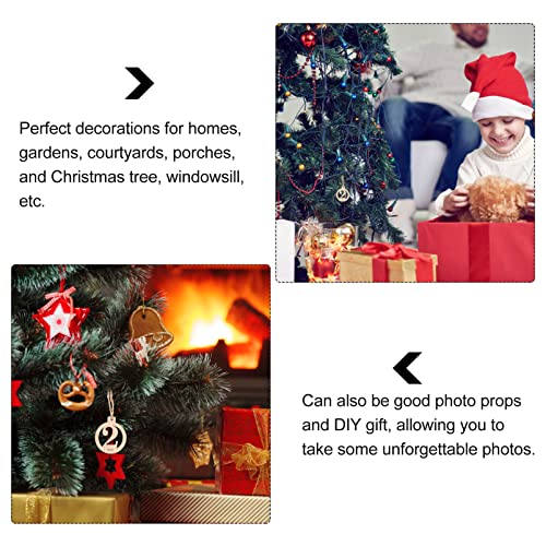 Veemoon 1 Set Digital Listing Wood Cutout Slices Blank Wood Cutouts Christmas Wood Number Sign Christmas Advent Calendar Unfinished Wood Number Veemoon