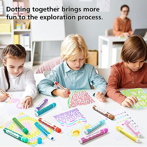 Shuttle Art Shimmer Dot Markers, 15 Glitter Colors Washable Markers for Toddlers,Bingo Daubers Supplies Kids Preschool Children, Non Toxic Shuttle Art