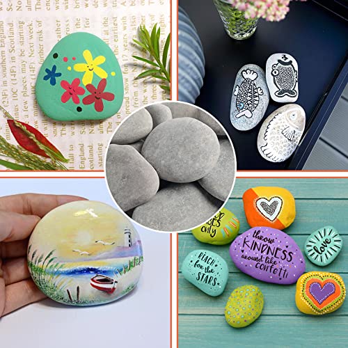 35 River Rocks for Painting, Painting Rocks Bulk for Adults, 2-3 Inches Craft Rocks, Flat Rocks for Painting, Smooth Painting Rocks for DIY Project, Simetufy