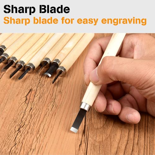 Wood Carving Tools Kit-Premium12pcs SK5 Hand Carving Tools Set,Professional Carving Kits for Beginners, Perfect Carving Knife Set for Carving CarClothes