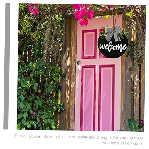 BESPORTBLE 5pcs Wooden Blank Hanging Tag Unfinished Wood Cutout Wooden Log Slices Wooden Rounds Board DIY Wooden Door Plaque Xmas Wall Plaque Tree BESPORTBLE