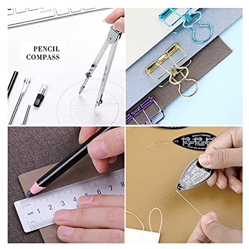 BUTUZE 32 Pieces Hand Bookbinding Tools, Bookbinding Kit for Beginners,Complete Bookbinding Tool Kit with Bookbinding Waxed Thread,Sewing Needles for BUTUZE