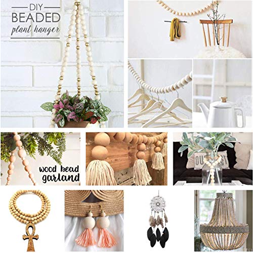 FXSALE 1000pcs 10mm Wood Beads Unfinished Natural Wooden Spacer Beads Round Ball Wood Loose Beads for DIY Craft Jewelry Bracelet Necklace Making FXSALE