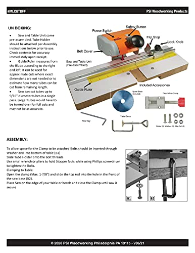 Penn State Industries MLCUTOFF Pen Tube Micro Cutoff Saw with Jig, Orange/Grey/White Penn State Industries