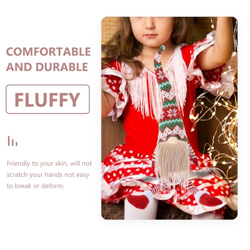 MAGICLULU 12 Pcs Gnome Beards Handmade Dwarf Beard with Wooden Balls Christmas Fluffy Fuzzy Craft Beards for Home Party Decor MAGICLULU