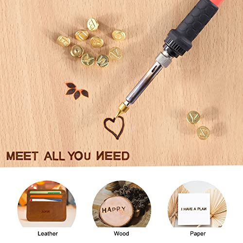 Yoption 28 Pieces Wood Burning Tips, Letter Wood Burning Tool Uppercase Alphabet Branding and Personalization Set for Wood and Other Surfaces by Yoption