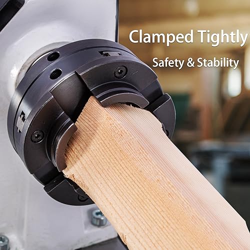 CXRCY 4Inch Lathe Chuck for Woodworking, 4-Jaw Self-Centering Wood Lathe Chuck Set with 1"x8TPI Thread CXRCY